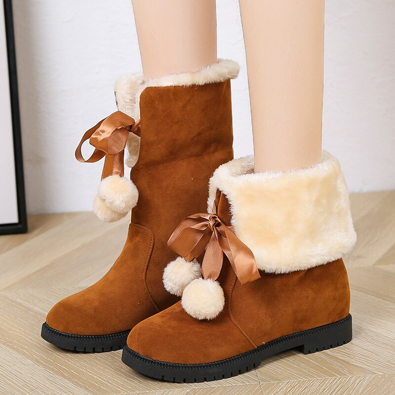 Vrouwen Winter Schoenen Enkel Warm Houden Snowboots Vrouwelijke Slip Op Sport Sneaker Pluche Schoeisel Wandelen Flats