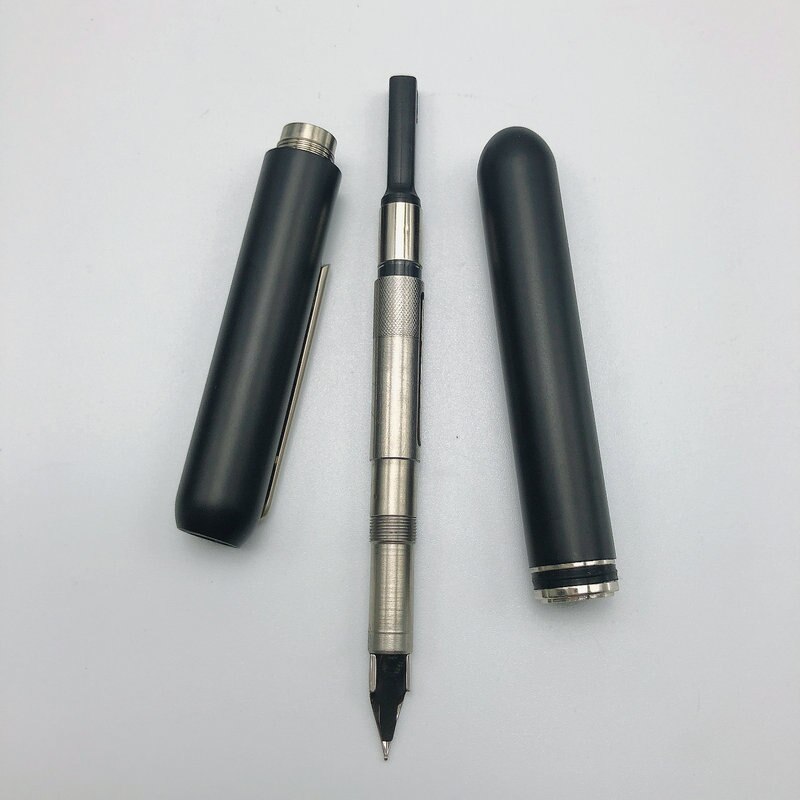 LM Focus 3 Fountain Pen Black Titanium Dialog Series 14K Tip Ink Pen Retractable Nib EF Calligraphy Pens