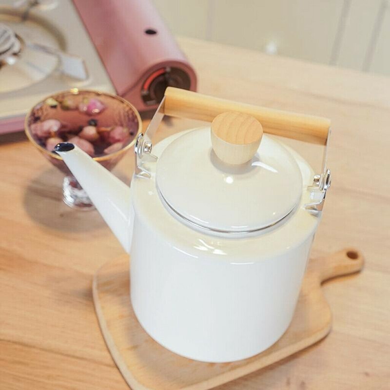 Enameled Kettle Japanese Style Teapots 2 Litre for Halogen Most Stovetops Kungfu Tea Pots