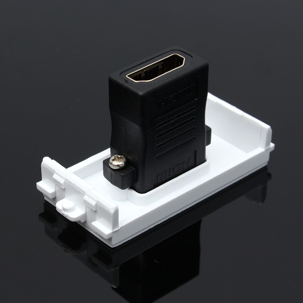 Practical White HDMI 1 Port Wall Plate Socket Panel Cover Coupler Outlet Extender For HDTV DIY Easy to Install