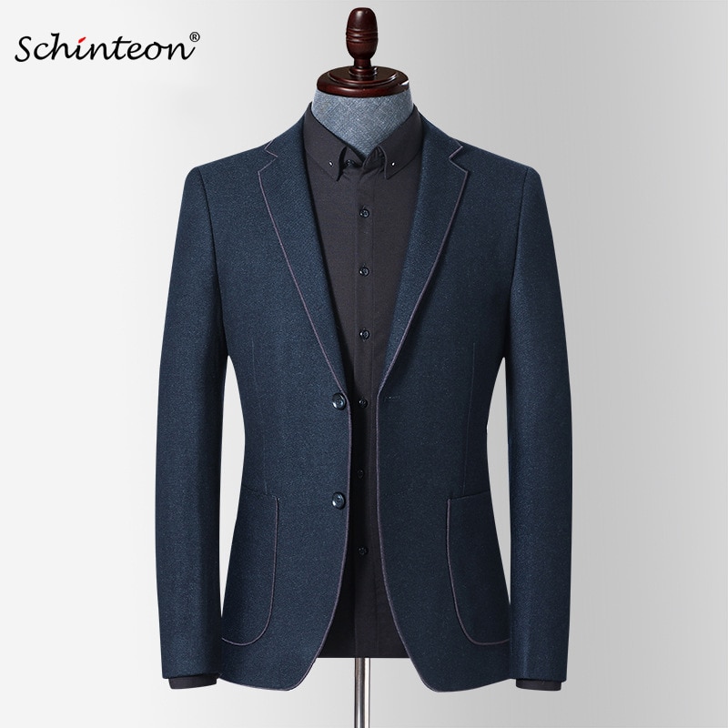 Schinteon-Chaqueta coreana para hombre, prendas de vestir ajustadas, ropa informal inteligente de para y boda, Primavera