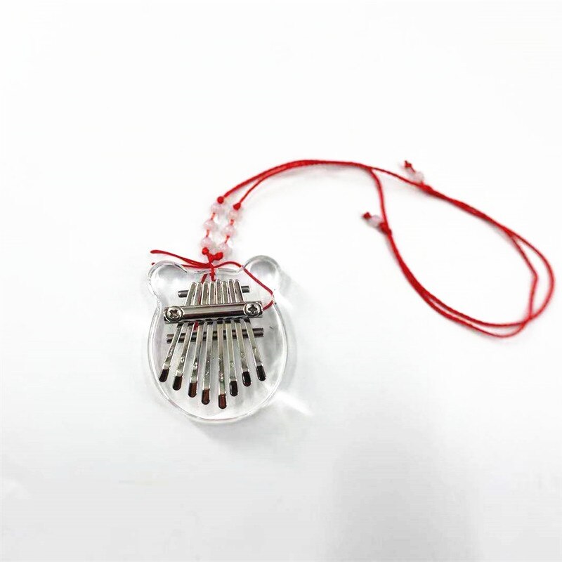 8 Key Mini Kalimba Exquisite Finger Thumb Piano Great Sound Marimba Finger Piano Keyboard Musical Instrument for Beginners: Crystal mini bear