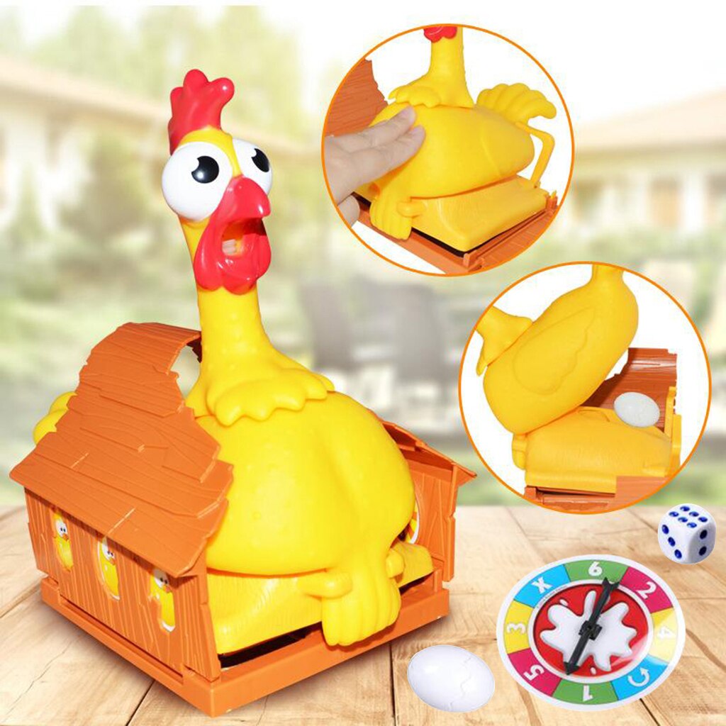 Trucco di plastica gallina che depone le uova, gioco da tavolo interattivo, gioco di pollo, regalo di scherzo, gioco di festa