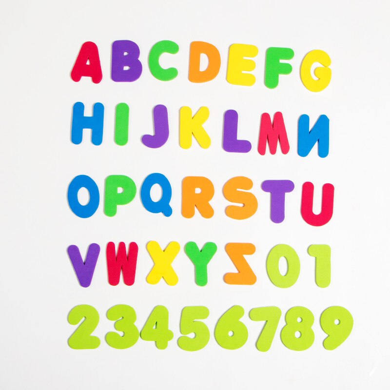 36PCs Baby Bath Toys Letters Numbers Can Stick On The Wall Environmental Toys Floating on the water Safety swimming A-Z 0-9: Default Title