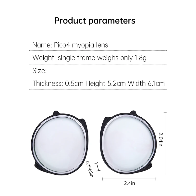 Lentes graduadas VR para Pico 4, lentes para miopía, gafas antiluz azul, montura magnética para gafas, accesorios de desmontaje rápido