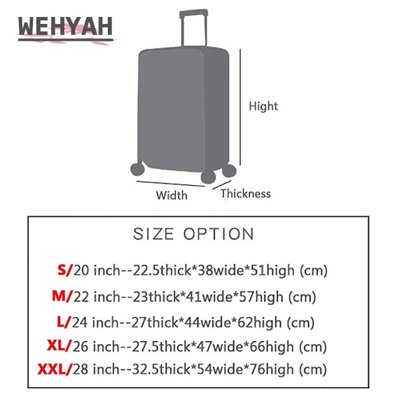 Wehyah Transparent PVC Waterproof Luggage Cover Suitcase Covers Travel Accessorie Dust Proof Cover 20-28'' Protective Case ZY136