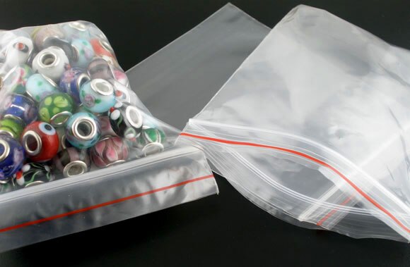 Doreenbeads 500 Transparante Zip-Lock Plastic Zakken (Bruikbare Ruimte: 5Cm X 4Cm) 6Cm X 5Cm (2 3/8 "X2")(B03100), Yiwu