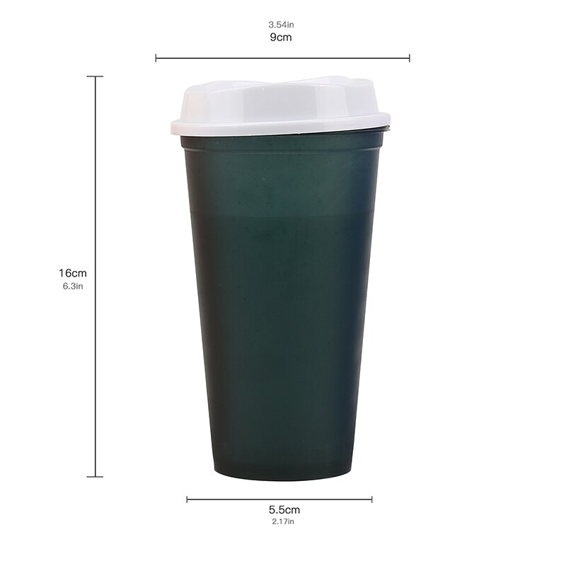 Mehrweg PP Temperatur Farbe Ändern Tassen Bunte Kalten Wasser Farbwechsel Kaffee Tasse Becher Wasser Flaschen 473ml/16floz Küche