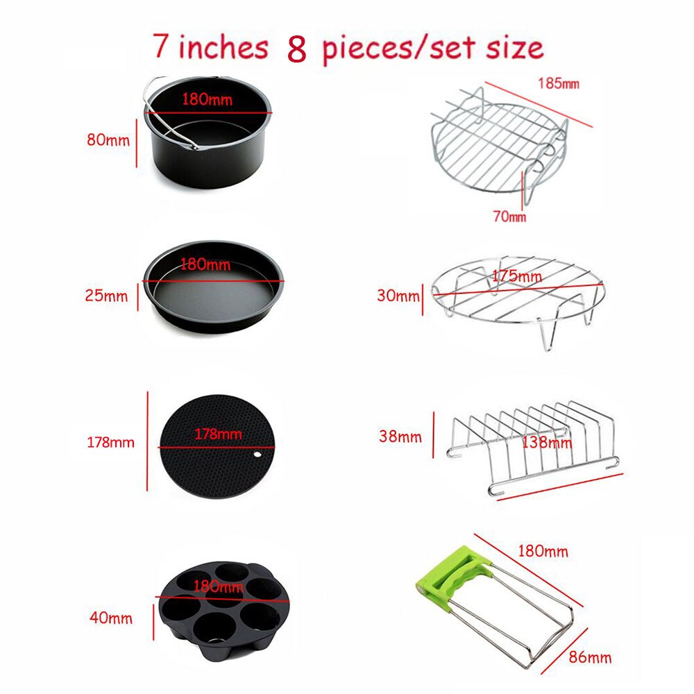 7inch/8inch Air Fryer Accessories for Gowise Phillips Cozyna and Secura 3.7 - 5.8QT All Airfryer: 7 inch