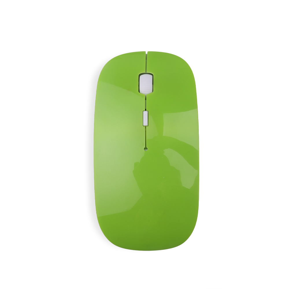 Kebidumei – Mini souris optique de jeu sans fil 2.4GHz, Ultra fine, avec récepteur USB, pour ordinateur Mac, PC portable et de bureau: Green