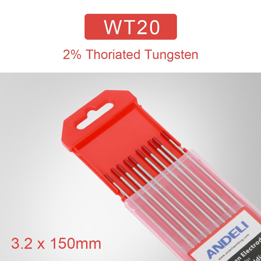 Andeli  wt20 wolframelektroder rødt hoved er velegnet til rustfrit stål: 3.2mm