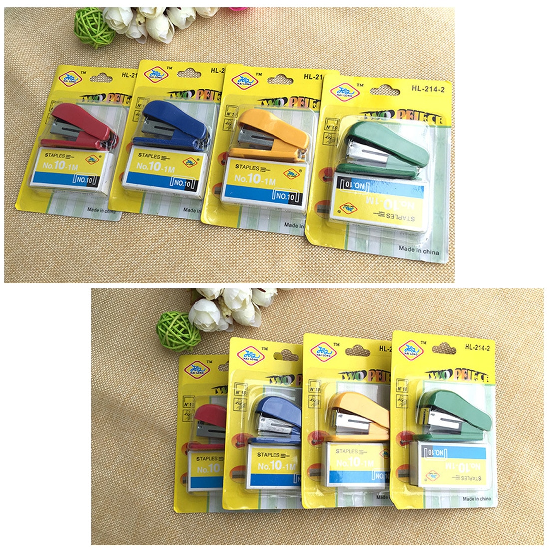 FangNymph Super Kawaii Mini Small Stapler Useful Mini Stapler Staples Set Office Binding Stationery Random color