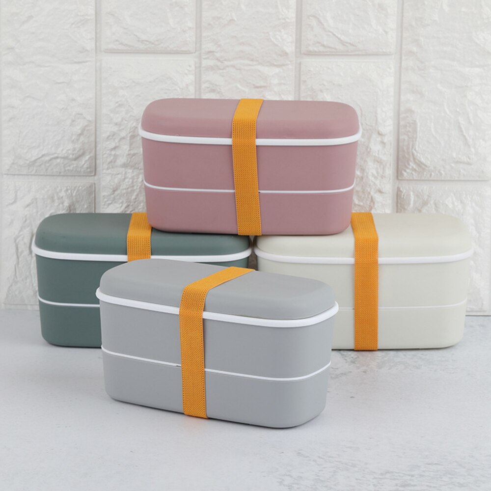 Microwavable 2Layer Lunch Box With Compartments Leakproof Bento Box Insulated Food Container With Chopsticks