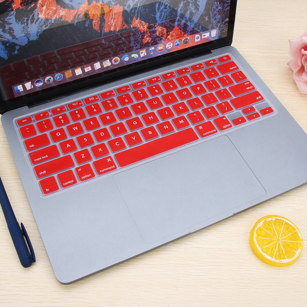 Silikonowa obudowa klawiatury miękki ochraniacz cukierkowe kolory dla Apple Macbook Pro Air 13 "15" 17 "akcesoria do laptopa