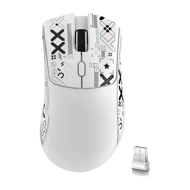 Attack Shark R1 2.4G USB Tri-modeWireless Gaming Mouse Conexão Bluetooth 18000DPI 1000Hz Macro Ratos Para PC: Branco