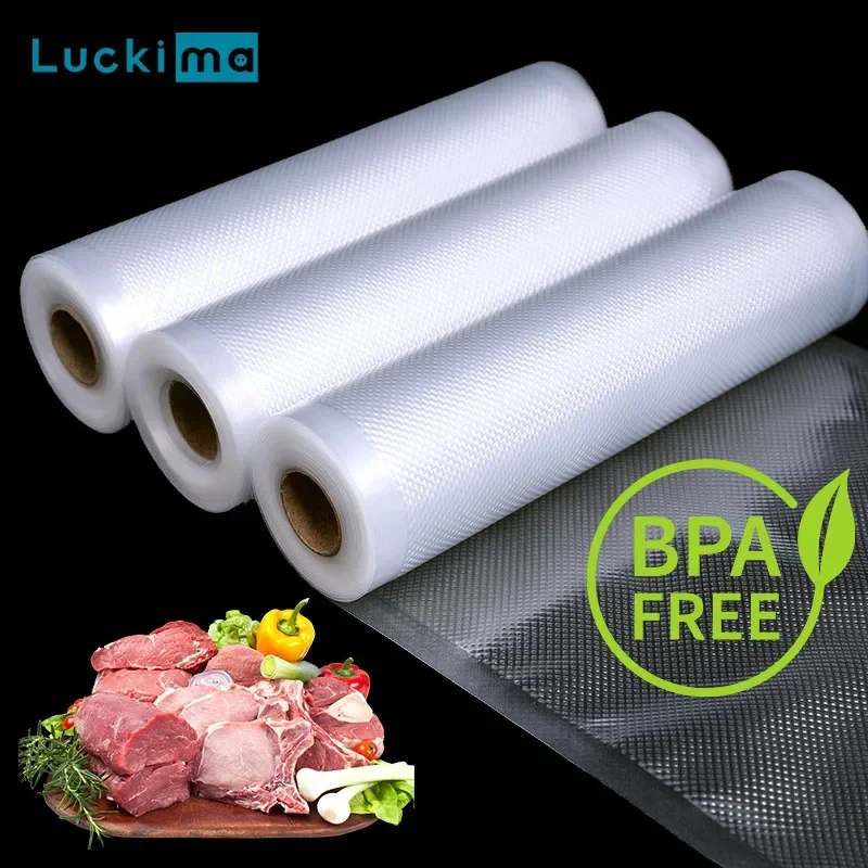 Lebensmittel-Vakuum-Aufbewahrungsverpackungsbeutel für Vakuumierer, Fleisch, Obst, Gemüse, Sous-Vide-Kochbeutel, 12/15/20/25/28 cm, 500 cm/Rolle