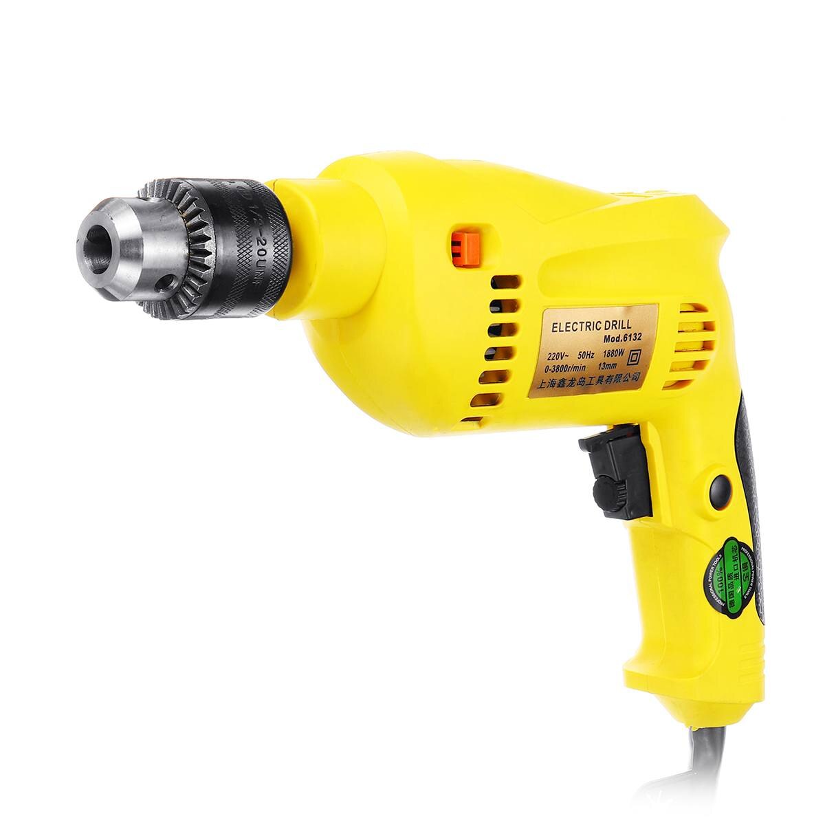 220V 1880W Electric Impact Drill Brushless Handheld Electric Rotary Hammer Drill Multifunction Torque Driver Screwdriver