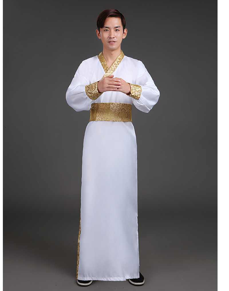 Robe traditionnelle chinoise pour homme, rouge, blanc, noir, costume ancien, rétro, style chinois