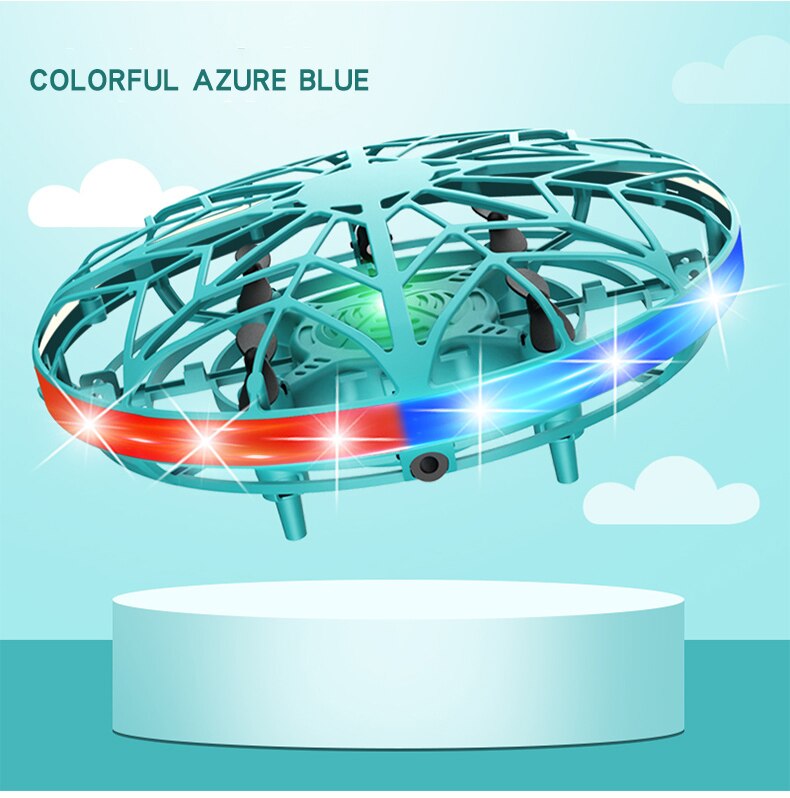 Vliegende Ufo Bal Vliegtuigen Speelgoed Vliegende Drone Kids Rc Hand Motion Mini Smart Control: Blue