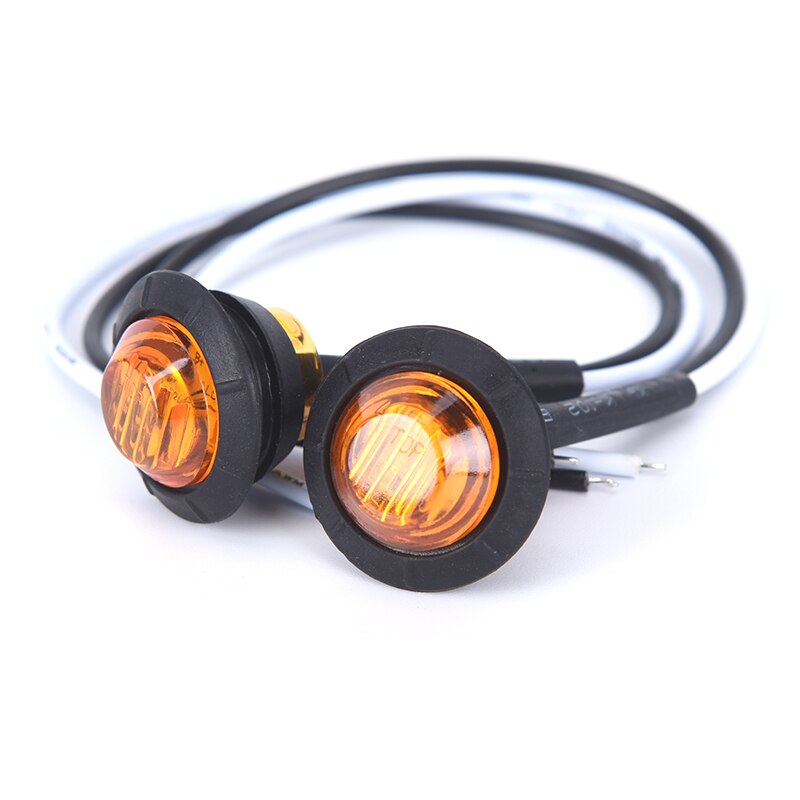 10 kpl mini 1 '' pyöreä keltainen led-valo edessä takasivu merkkivalot kuorma-auton perävaunun moottoripyörä 12v