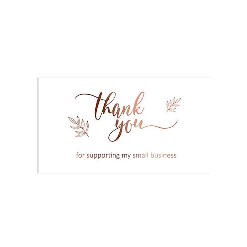 50pcs Gold Foil Thank You Cards Birthday Party Baby Shower Wedding Packing Decoration Cards Label Stickers: Card-D