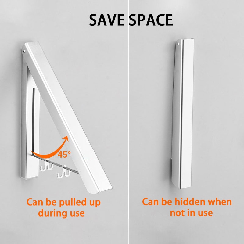 Wall Clothing Hanger Outdoor Folding Drying Rack Telescopic Rack For Clothes Horse Clothesline Balcony Hook Rail Clothes Rods