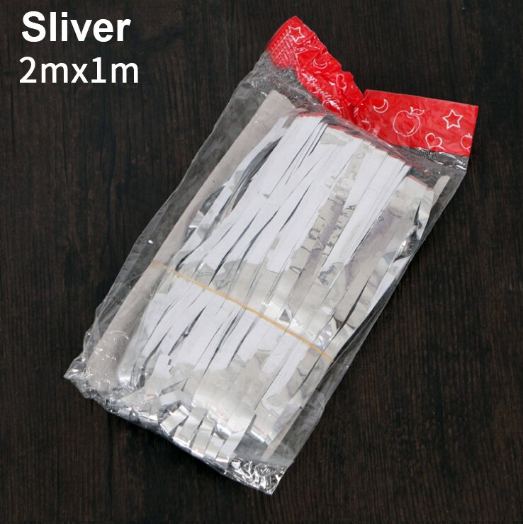 3M Gold Pink Rainbow Sequin Backdrop Foil Fringe Tinsel Curtain Wedding Birthday Party Rain For Decoration PSC55: 2M-Sliver