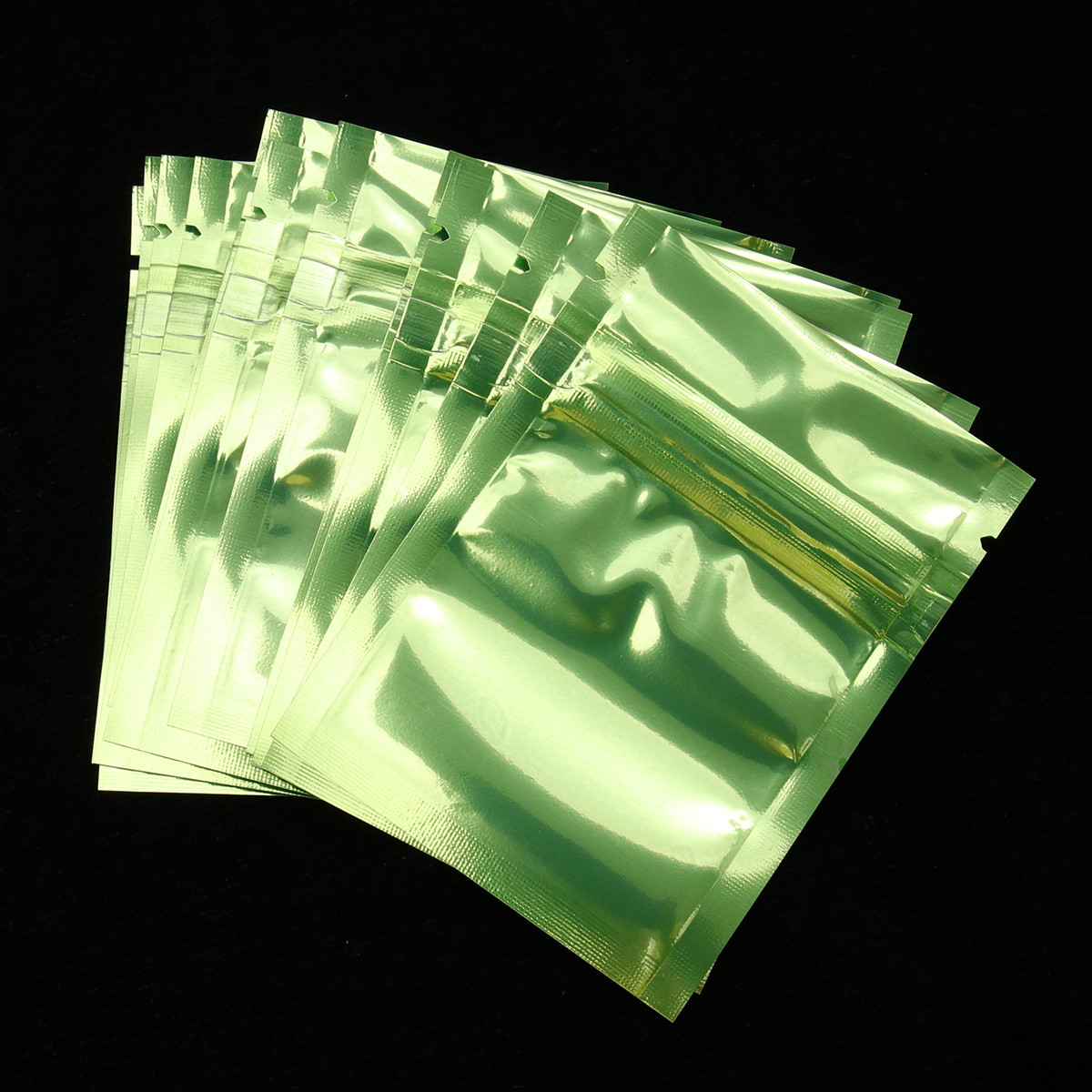 100 Stck Aluminium Folie Verpackung Taschen Wiederverschließbaren Reißverschluss Zealed Taschen Wiederverwendbare Lebensmittel Beutel für Kaffee Bohnen Kekse (Weiß): Grün
