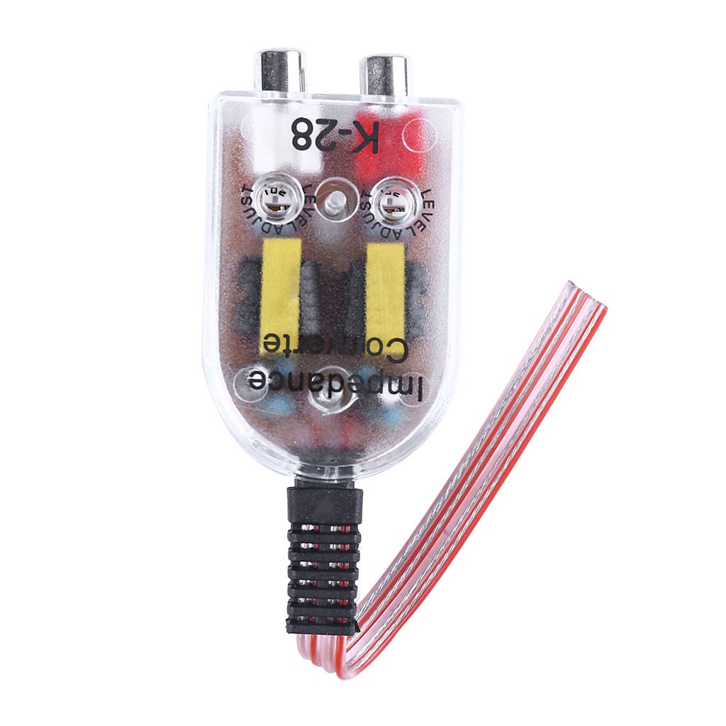 RCA DC 12V Car Audio Amplifier Speaker High To Low Impedance Converter Adapter Car Stero Radio Speaker Line Audio Impedance #40