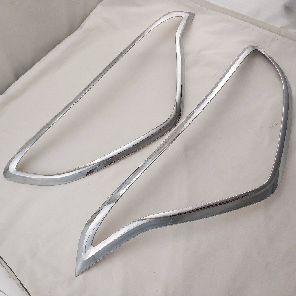2 stuks ABS HEAD LAMP COVER Auto Chrome Strips Voor Hyundai Grote i10 Accessoires Koplampen Cover Trim