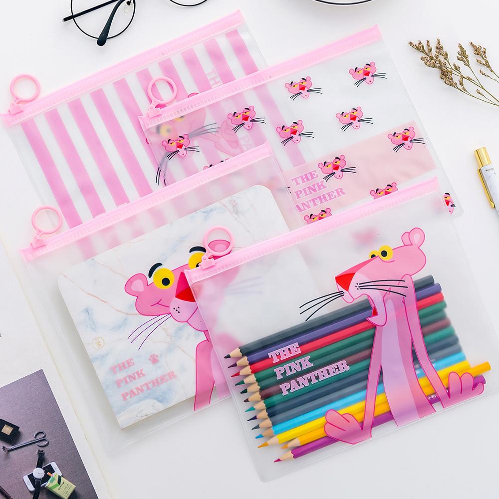 Roze Luipaard Transparante Scrub Cosmetische Zakken Reizen Make-Up Case Dames Make Up Organizer Opslag Pouch Toilettas Vrouwen Wassen Kits