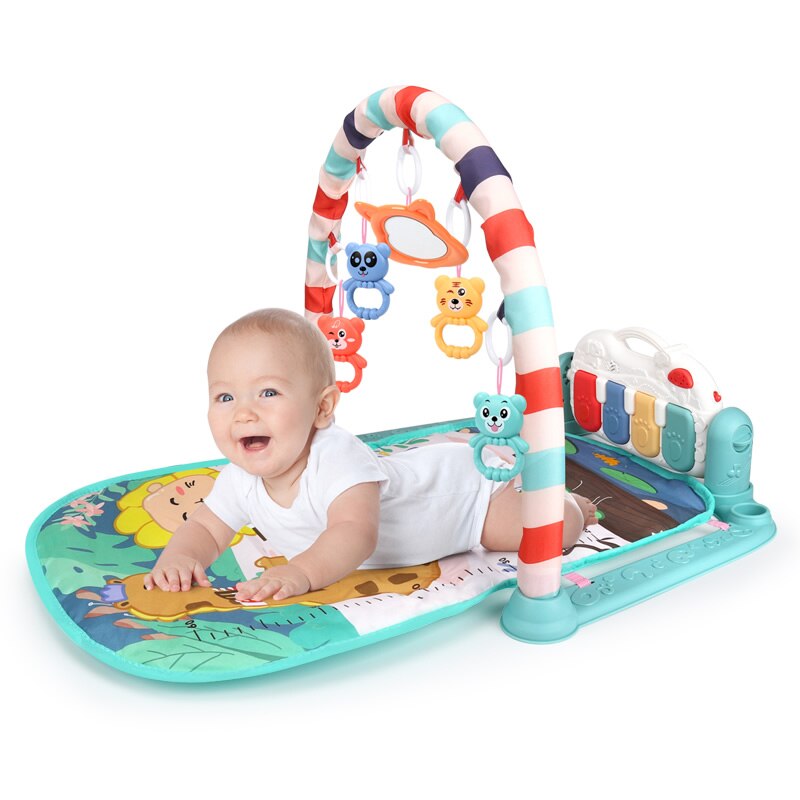 Hipac Baby Bed Bell Musical Pedal Piano High-Elastic Bracket 0-12 Months Baby Newborn Infant Toys for Kids for Children: Blue