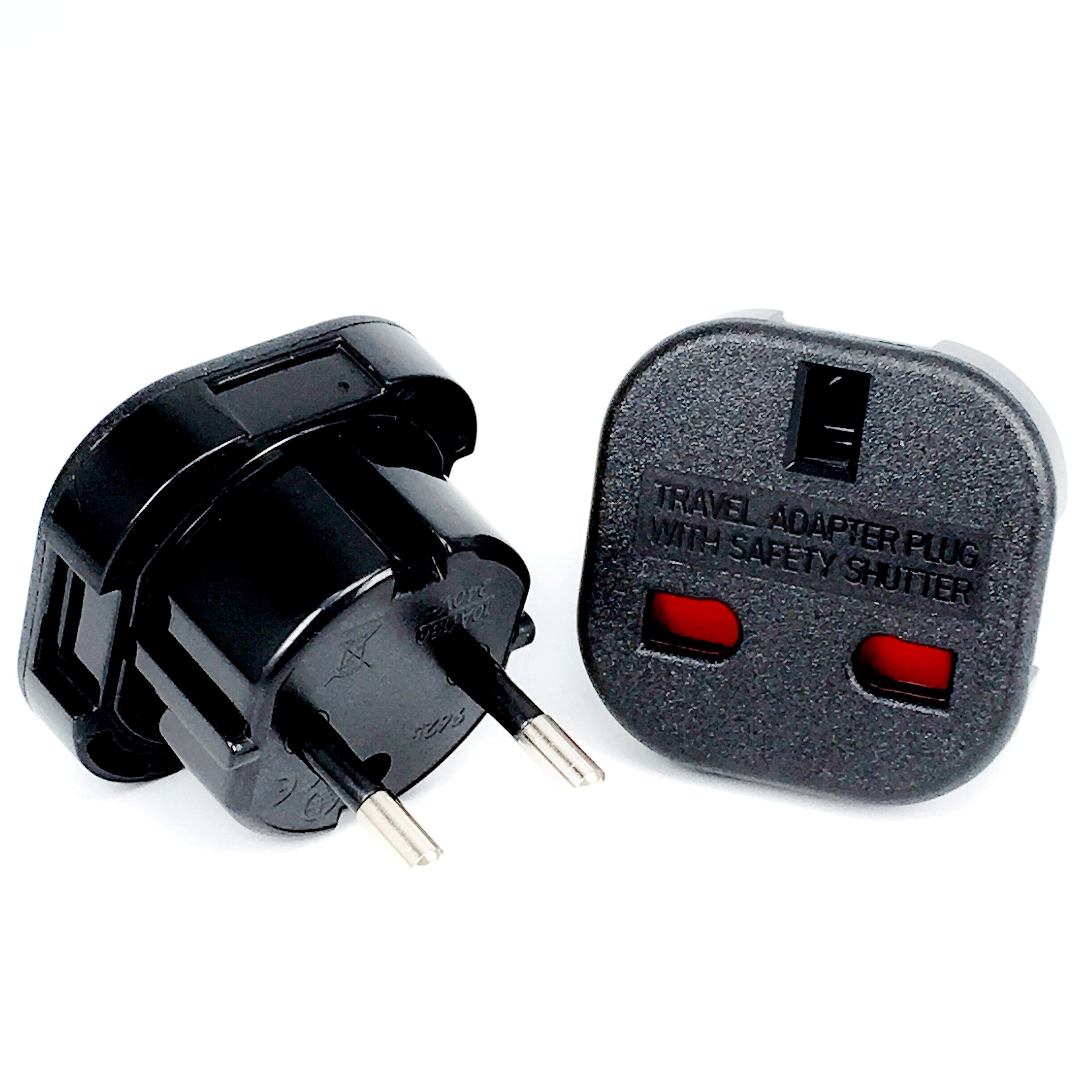 Travel uk til  eu 240v adaptere euro stik vekselstrøm oplader adapter omformer stik sort mayitr