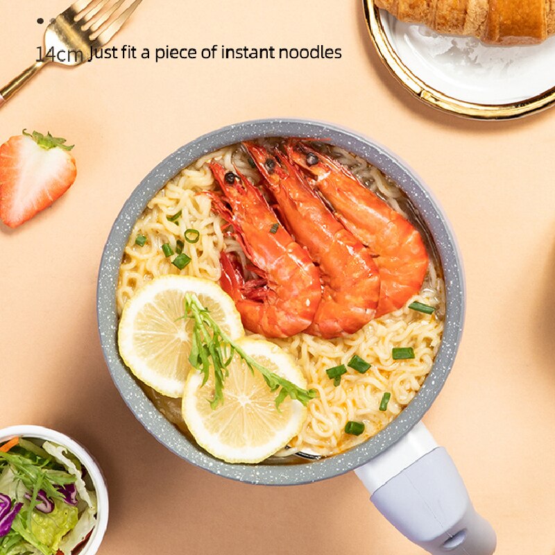 1.7L Induction Cooker Soup Cooking Instant Noodle Bowl With Transparent Lid Mini Enamel Nonstick Small Coffee Milk Pot