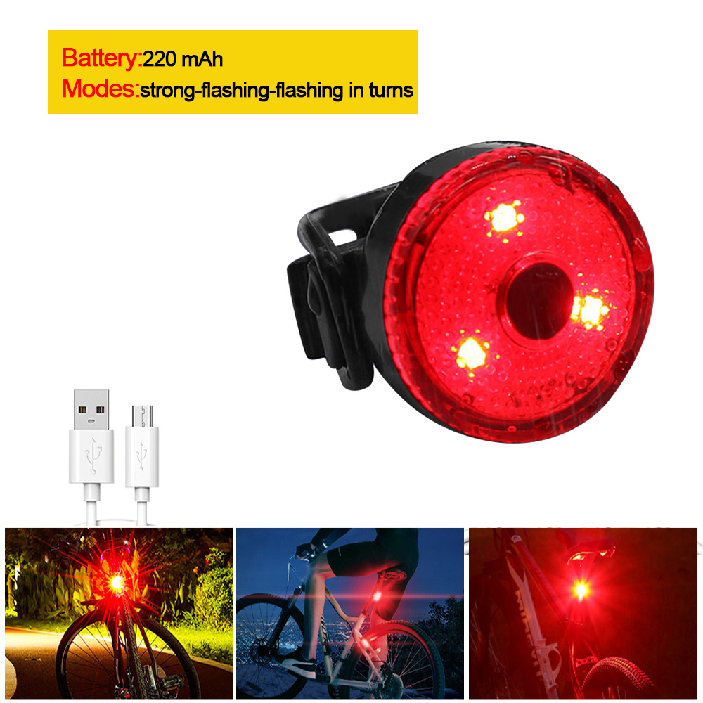 Waterproof Portable Mini Bike Lamp White Front Bicycle Light Red Warning Cycling Taillight MTB Rear Light Safety Night Riding: E Red