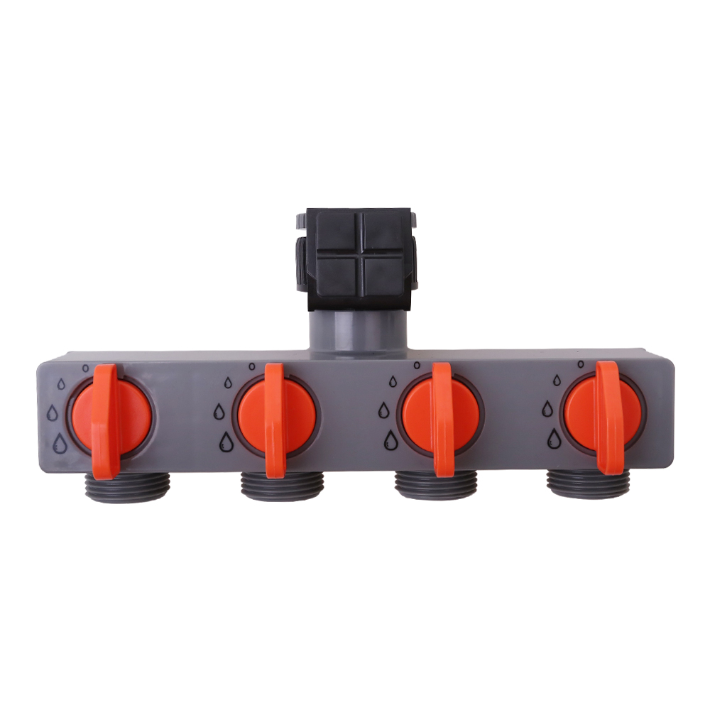 4 Way Water Distributor Accessories for 10204 Tap Adapter ABS Plastic Connector Hose Splitters for Hose Tube Water Faucet #27212: Silver