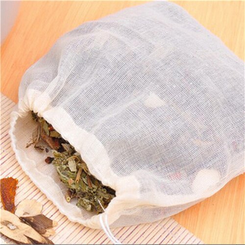 Bolsas de algodón para colar té, muselina Medicinal, con cordón, Hash, Burbuja, filtro para hierbas, 10 Uds.