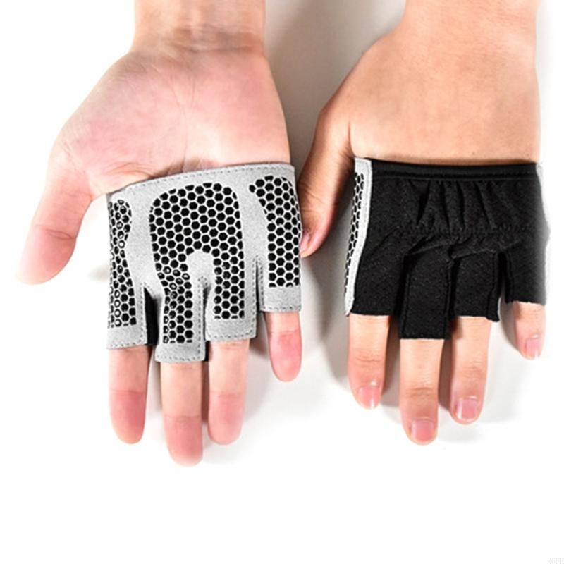 R6FE vier Finger Frauen Yoga Handschuhe Halffinger -Ausbildung Griff Handschuhe für Fitnesstraining