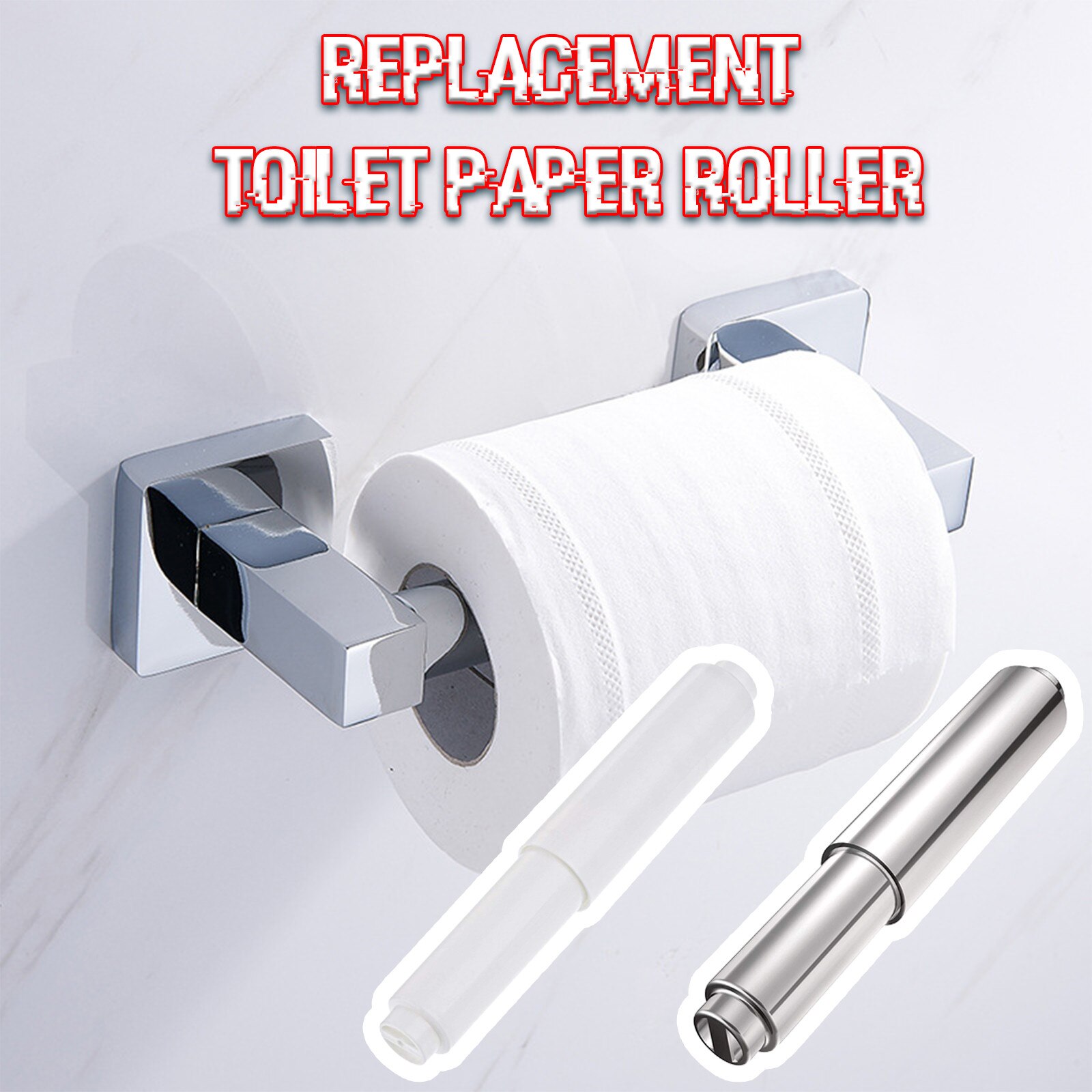 Replacement Toilet Roll Paper Shaft Flexible Plastic Paper Holder Roller Spindle Insert Spring For Bathroom Accessories