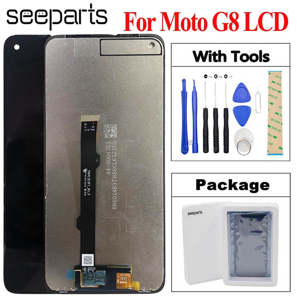 Originaltestad 6.4 "för motorola moto  g8 lcd -skärm pekdigitaliseringsenhet  g8 xt2045-1 xt2045-2 xt2045-5 lcd