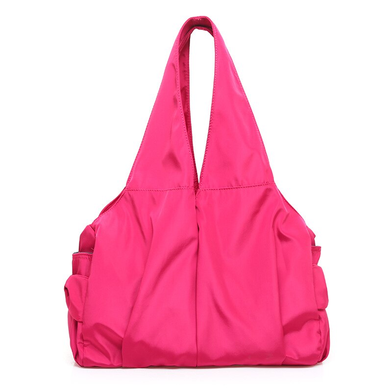 Style Woman's Bag, Single-shoulder, Hand-held Messenger Bag, Waterproof Nylon Bag, High-capacity: Hot Pink