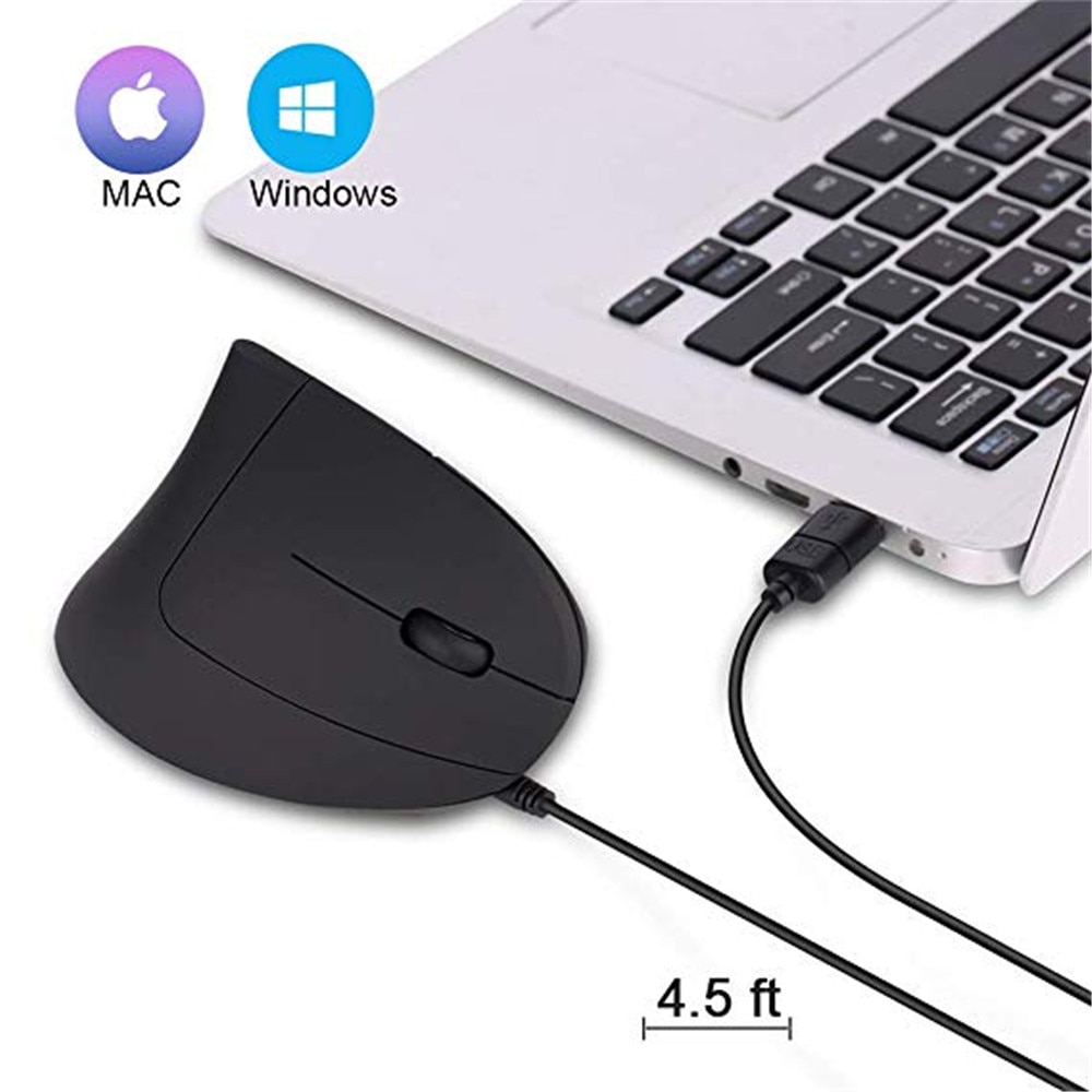 Vertical Mouse 800/1200/2000 3200 DPI Computer Wired Mause Wrist Rest Protection USB Optical Ergonomic Colorful LED Mice For PC