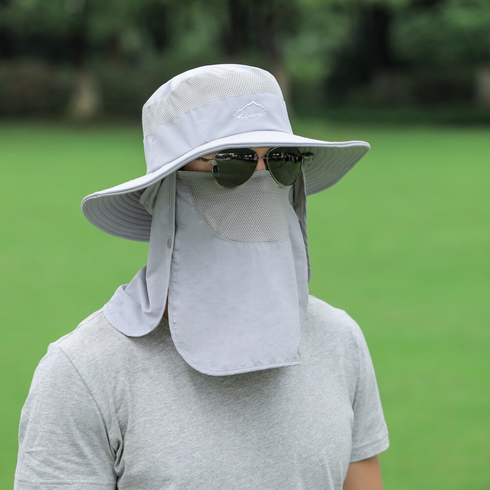 Balight Summer Sun Hats For Men Large Bucket Hat Foldable Breathable Anti UV Sun-proof Hiking Fishing Male Hat Cap