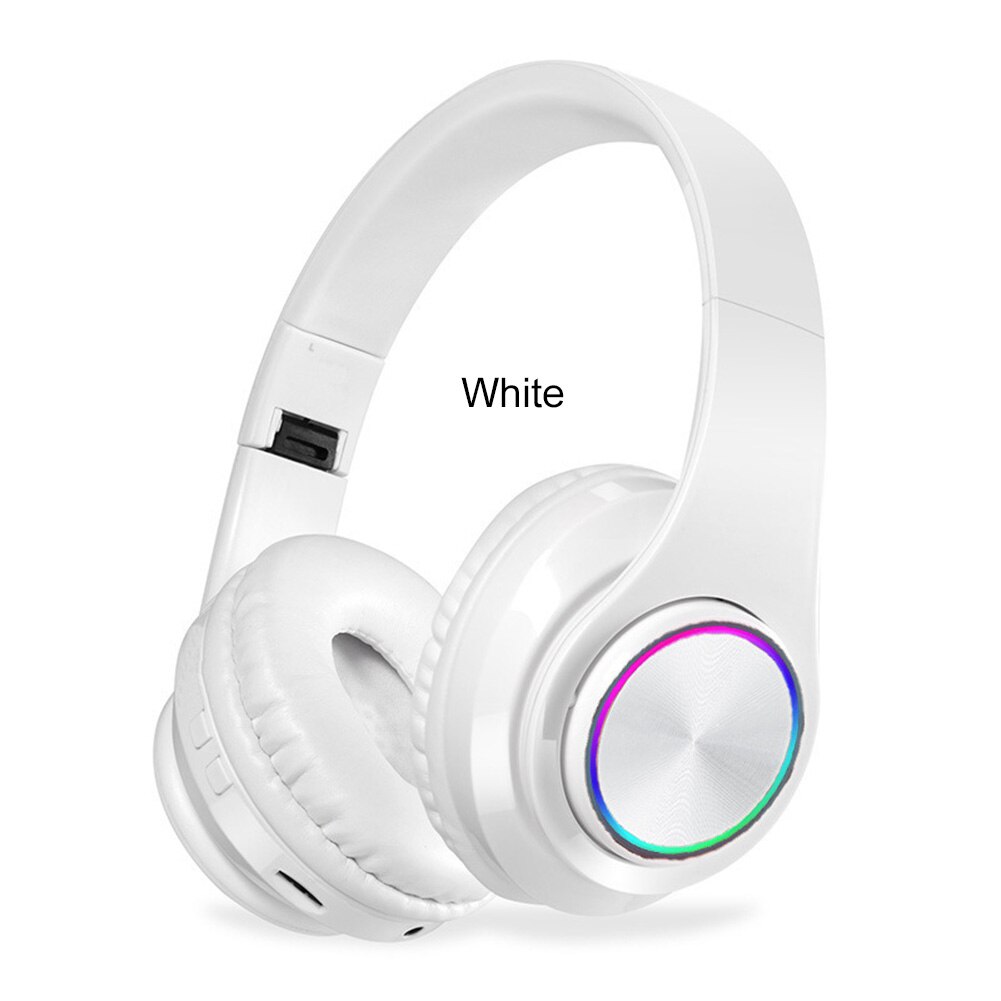 Headphones Bluetooth Headset earphone Wireless Headphones Stereo Foldable Sport Earphone Microphone headset Handfree MP3 player: White