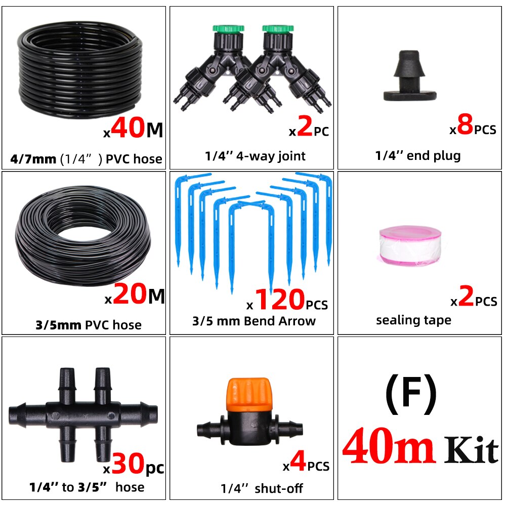 Tuin Automatische Druppelsysteem Kit 4/7-3/5 Mm 4-Manier Automatische Druipen Pijl Connector Geschikt Voor Plant watering: F