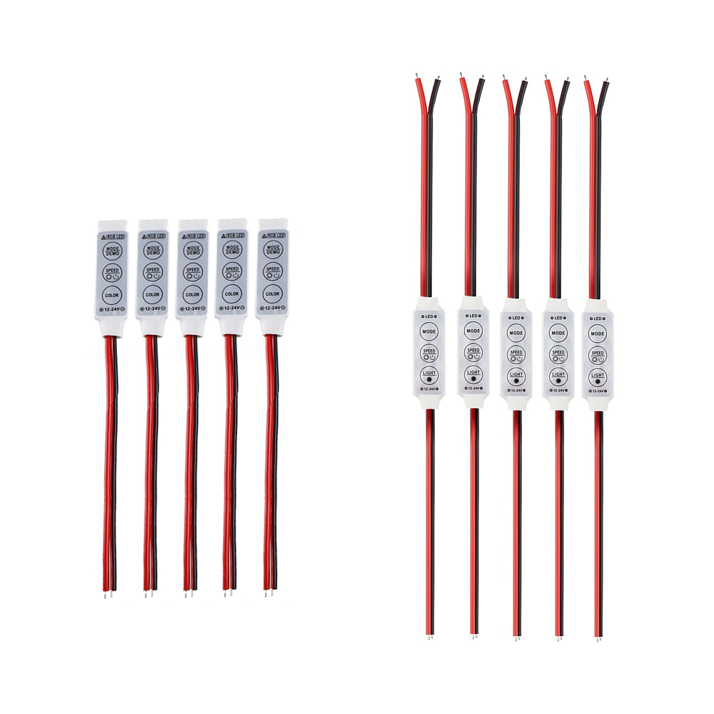 10PCS/Lot LED Controller DC12V Mini 3 Keys Single Color RGB Led Strip Light Dimmer Controller for 5050 3528 Strip Lamps JQ