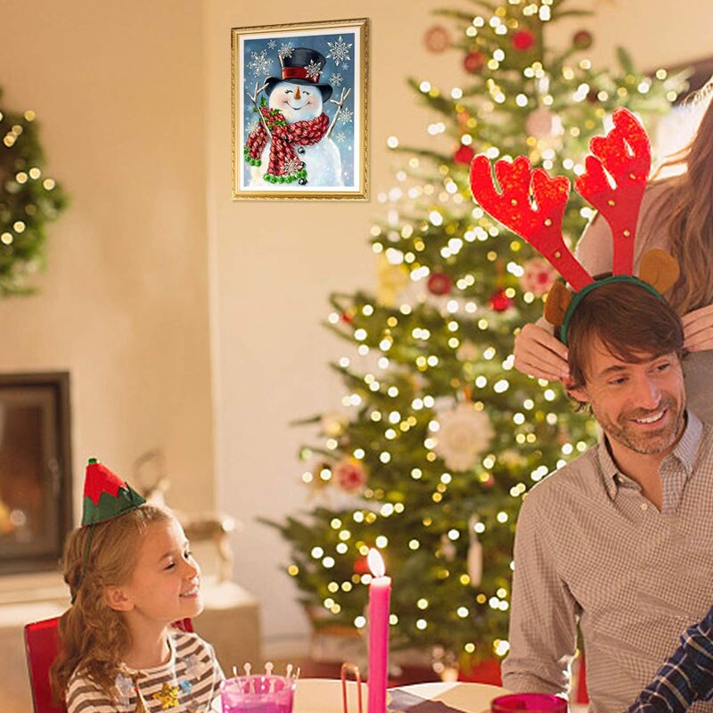 DIY 5D Diamond Painting Number Kit Snowman Rhinestone Pictures Arts Home Wall Decor Diamond Painting-30