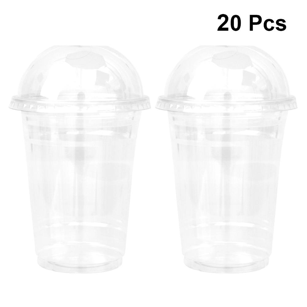 20 stuks Wegwerp Sap Cups Transparante Koude Dranken Kopjes Takeaway Verpakking voor Iced Koffie