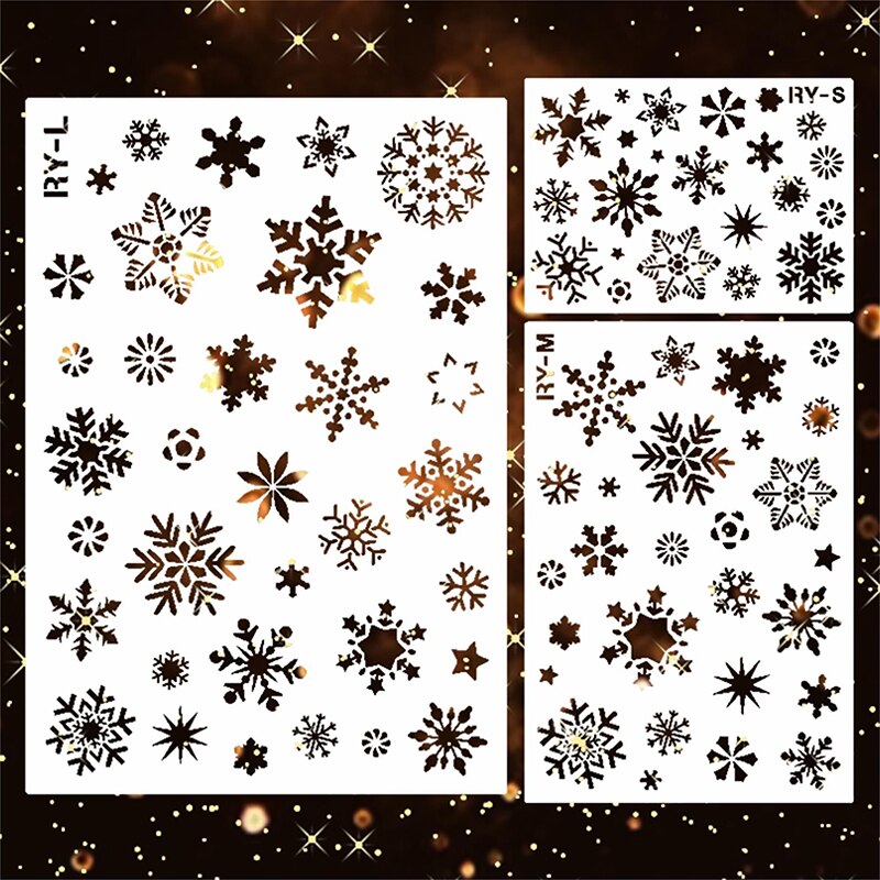 Sml sneeuw kerst sneeuwvlok diy gelaagdheid sjablonen schilderen plakboek kleuren winter reliëf decoratief sjabloon