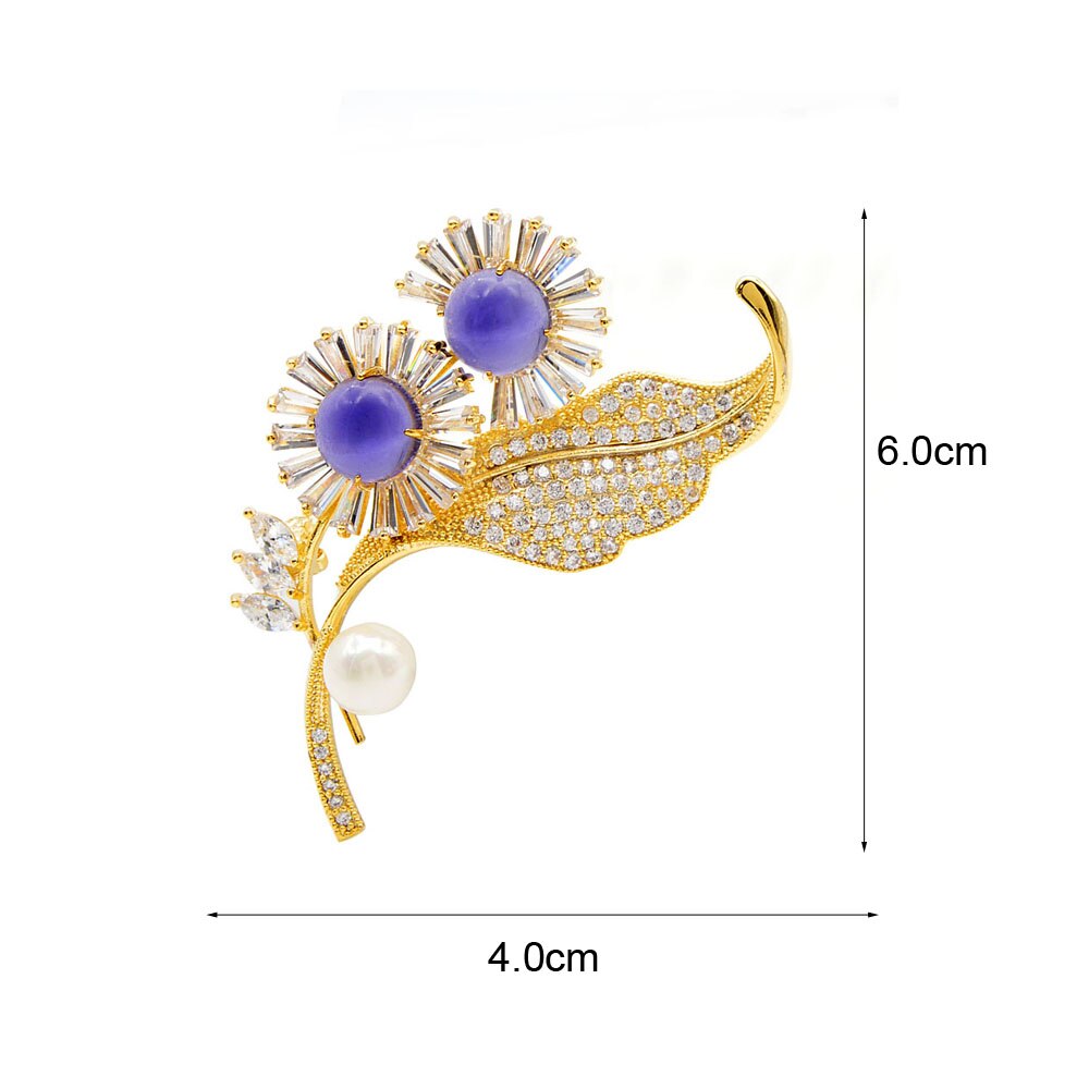 Cindy Xiang Groene Kleur Stenen Bloem Broches Voor Vrouwen Zirconia Leaf Broche Pin Shining Koper Metaal